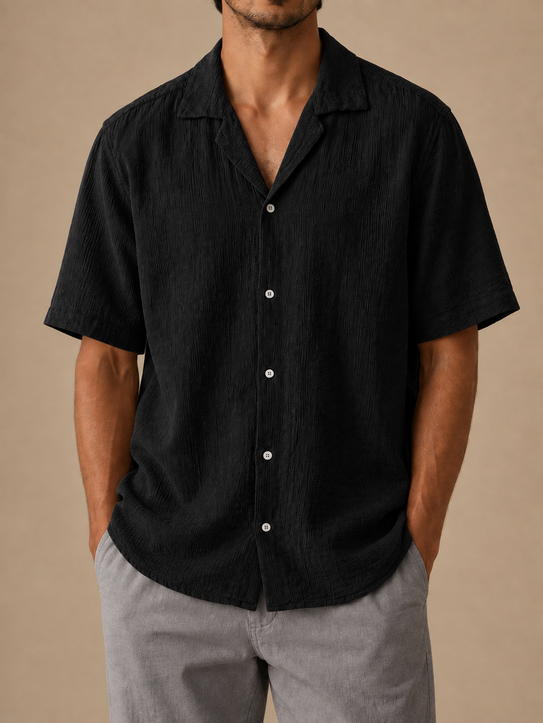 Cove Crinkle Camp-Collar Shirt
