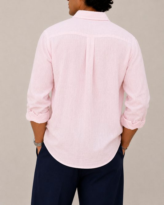 Relaxed Linen Shirt - Soft Pink