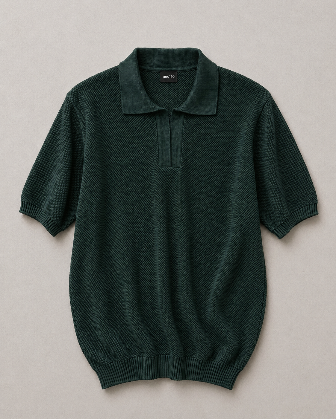 Form Textured Knit Polo – Deep Forest