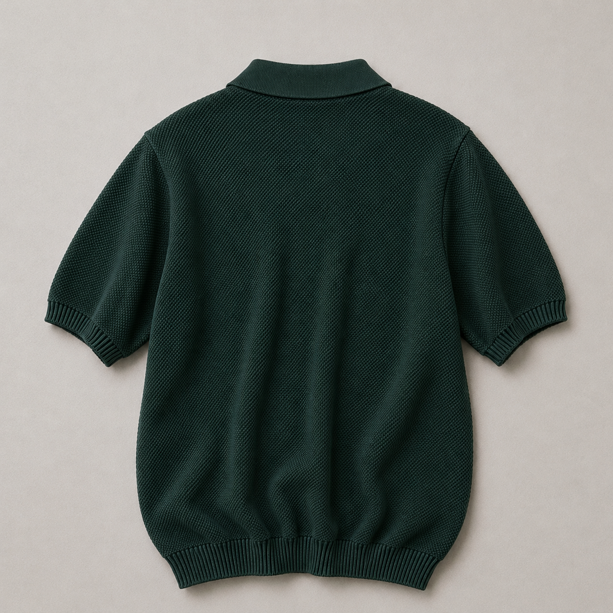 Form Textured Knit Polo – Deep Forest