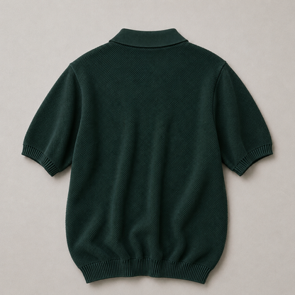 Form Textured Knit Polo – Deep Forest