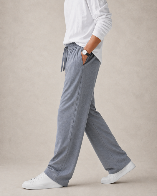 Textured Relaxed Fit Trousers - Graphite Grey