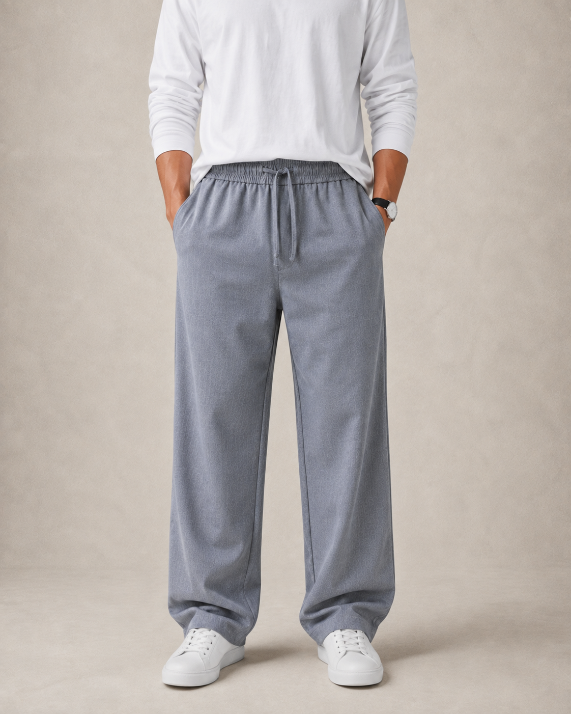 Textured Relaxed Fit Trousers - Graphite Grey