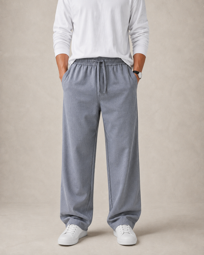 Textured Relaxed Fit Trousers - Graphite Grey